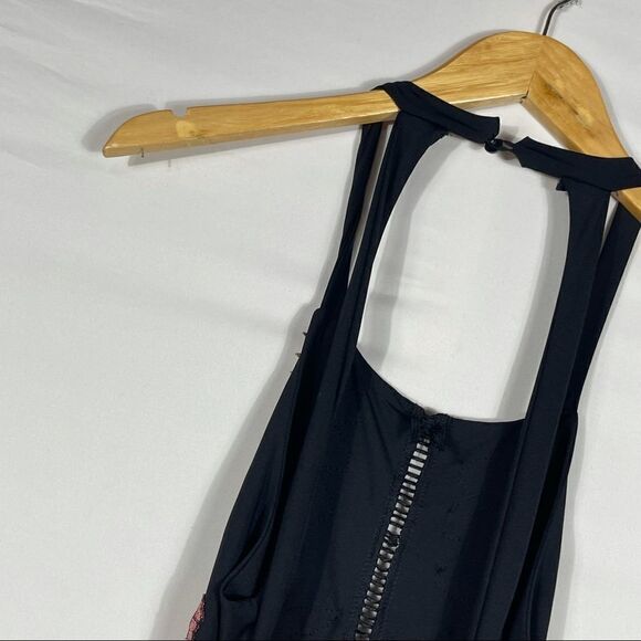 Black Red Roses Slit Maxi Dress - Picture 11 of 12